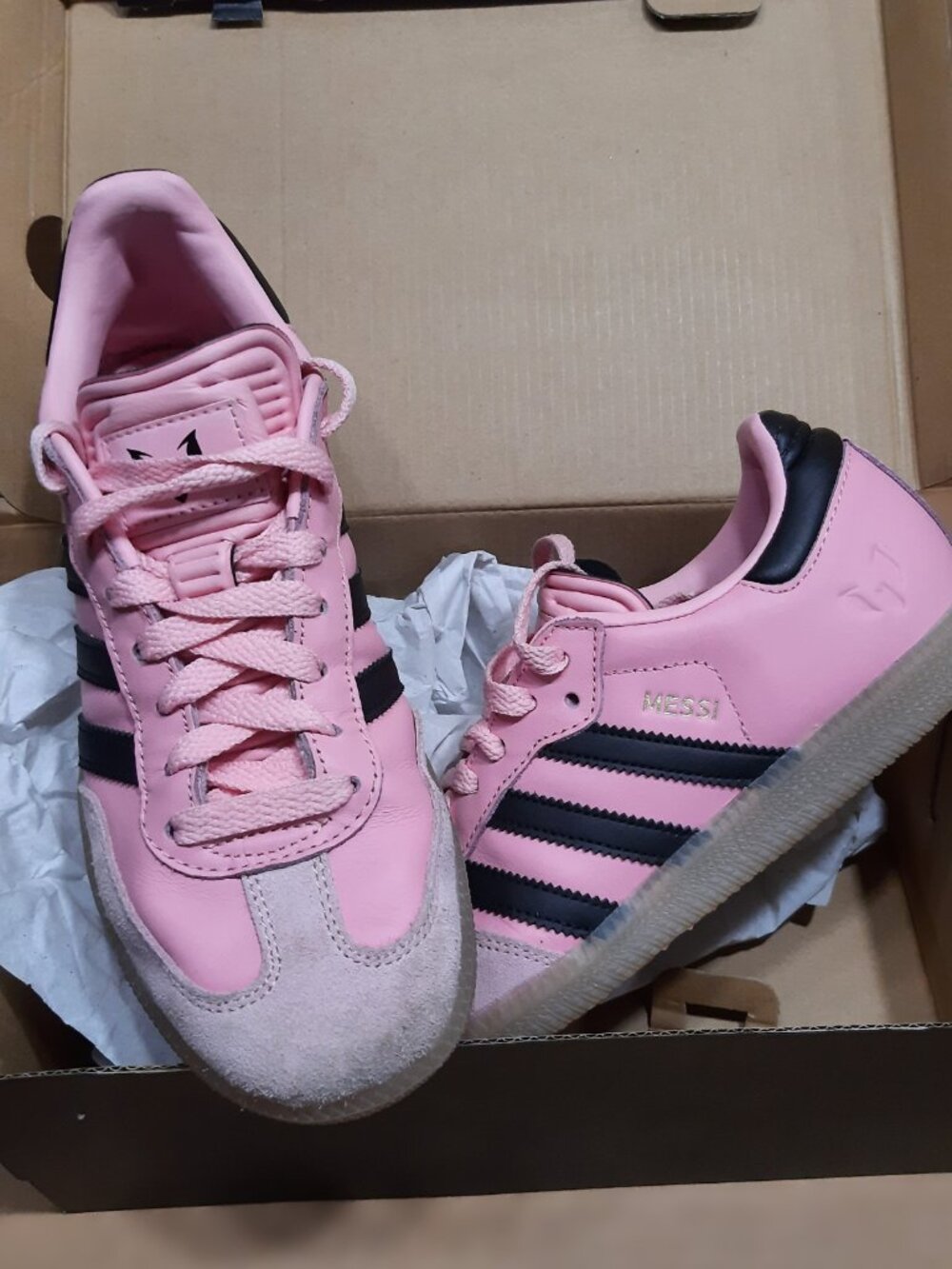 Adidas Samba OG Originals Messi JR0424 Pink Black Gum Sneakers Shoes (#1529)